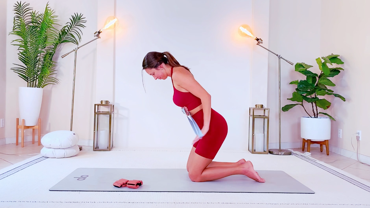 10 min Quickie Arms workout w Band & 1 lb weights