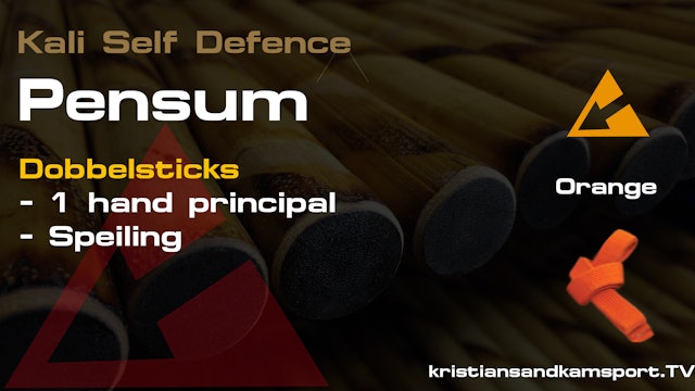 Kali Self Defence- Pensum - Orange- One hand & Speiling