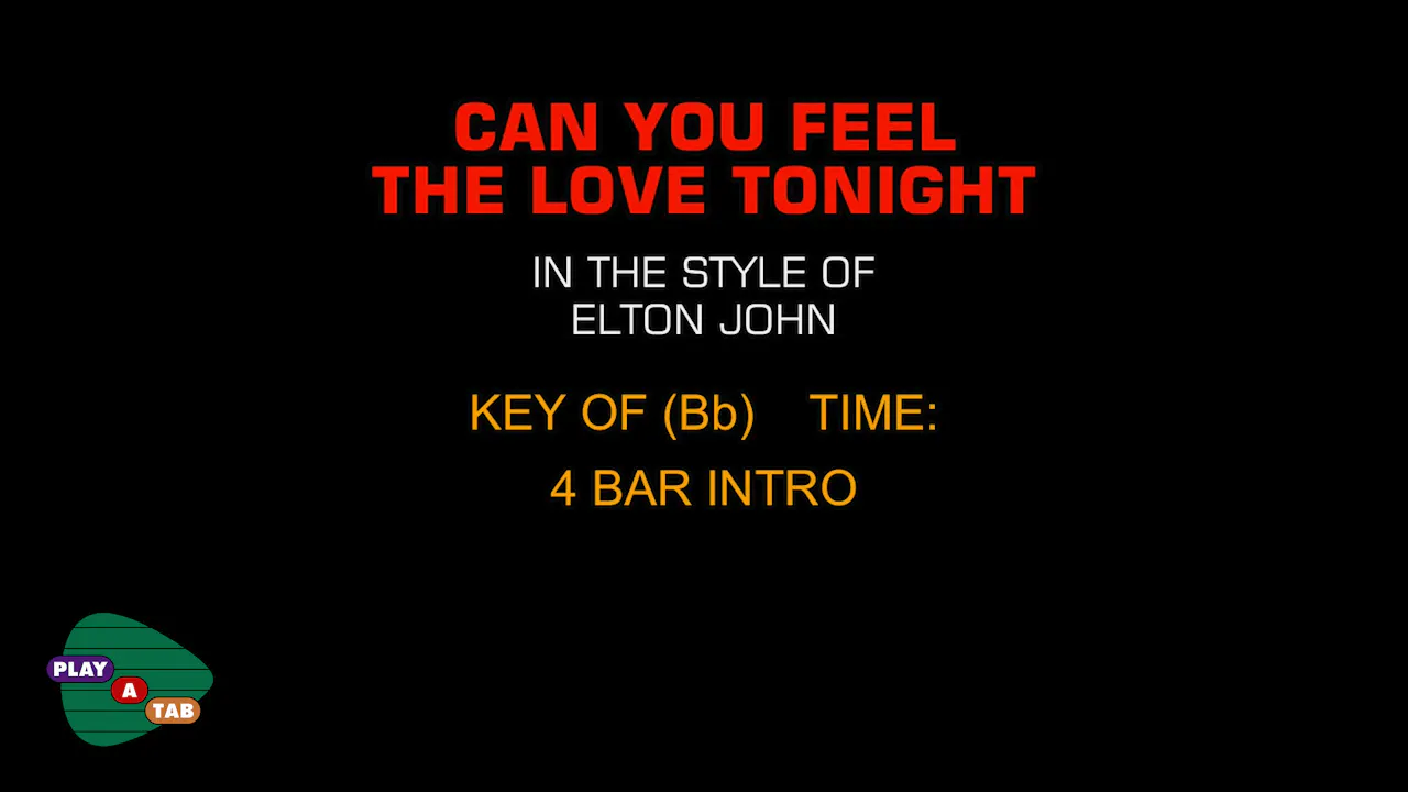 Elton John Can You Feel The Love Tonight Karaoke