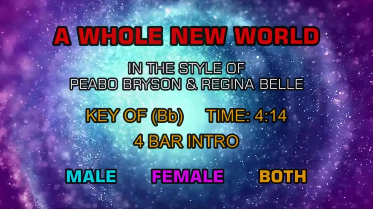 Peabo Bryson And Regina Belle A Whole New World Magic Singdom Karaoke Cloud