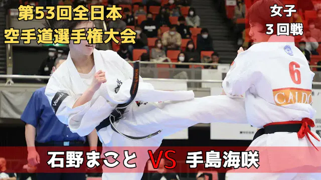 【新極真会】第53回全日本大会　女子３回戦　石野vs手島　SHINKYOK...