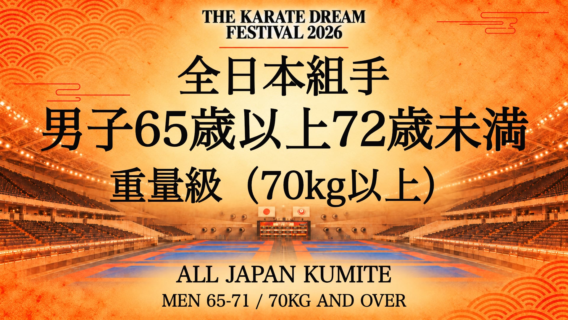 088 MEN 65-71 / 70kg AND OVER｜男子65歳以上72歳未満 重量級（70kg以上）｜Karate Dream Festival 2026