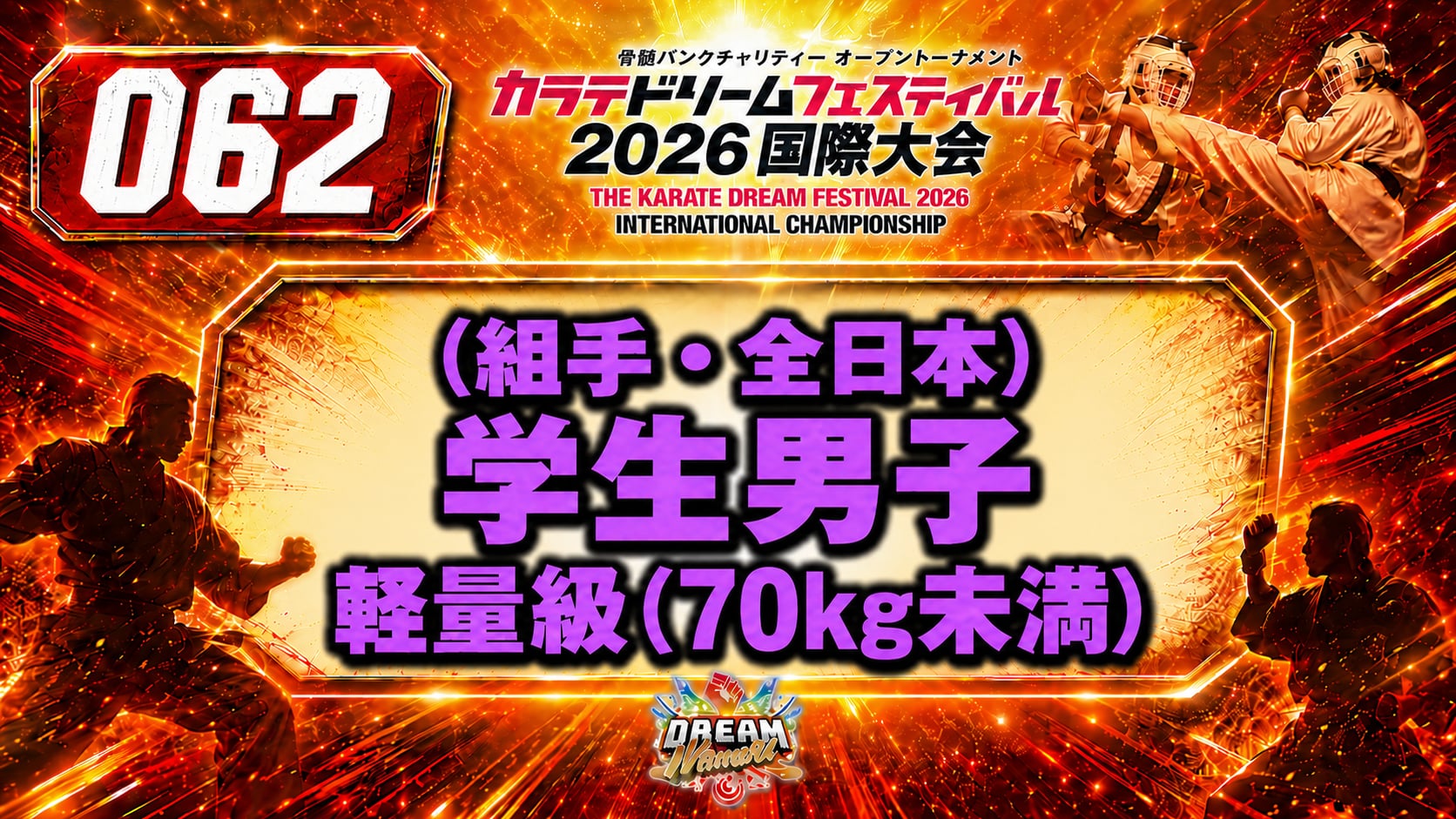 062（組手・全日本）学生男子　軽量級(70㎏未満)