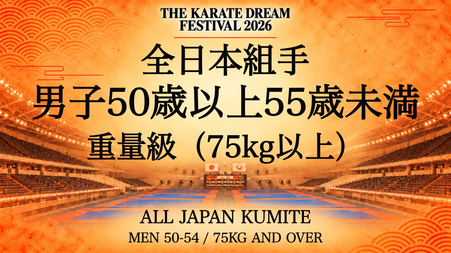 080 MEN 50-54 / 75kg AND OVER｜男子50歳以上55歳未満 重量級（75kg以上）｜Karate Dream Festival 2026