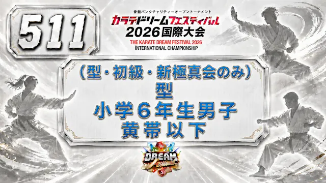 511（型・初級・新極真会のみ）型　小学6年生男子　黄帯以下