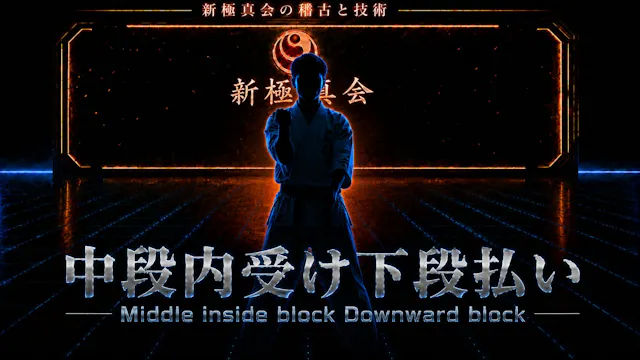【基本】中段内受け下段払い Middle inside block Dow...