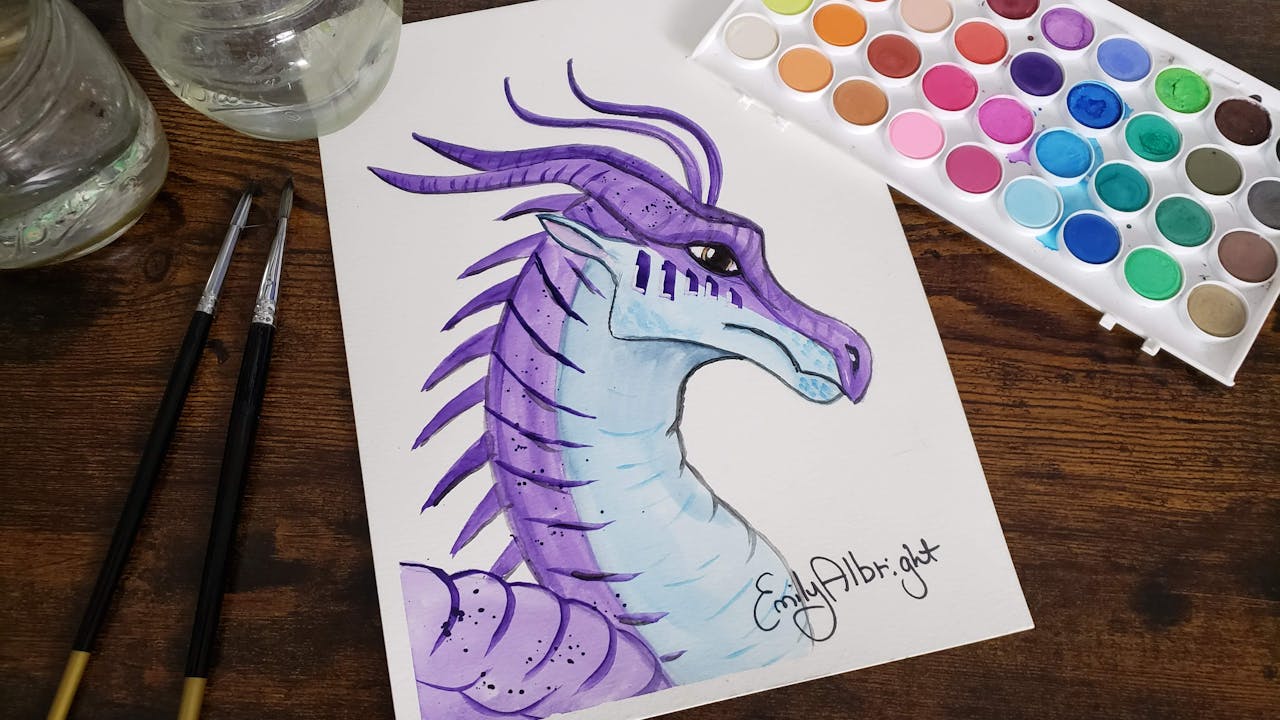 BLUE Wings of Fire Dragon Series - Watercolor