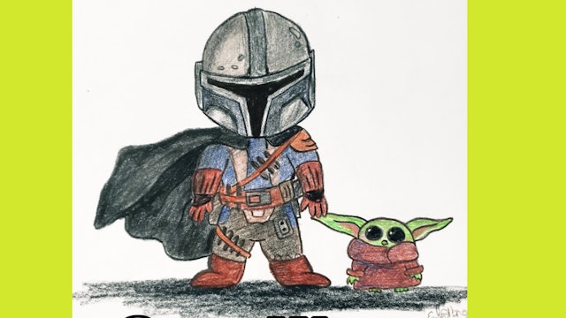 Star Wars Mandalorian and Baby Yoda
