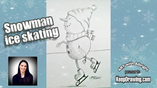 Snowman ice skating