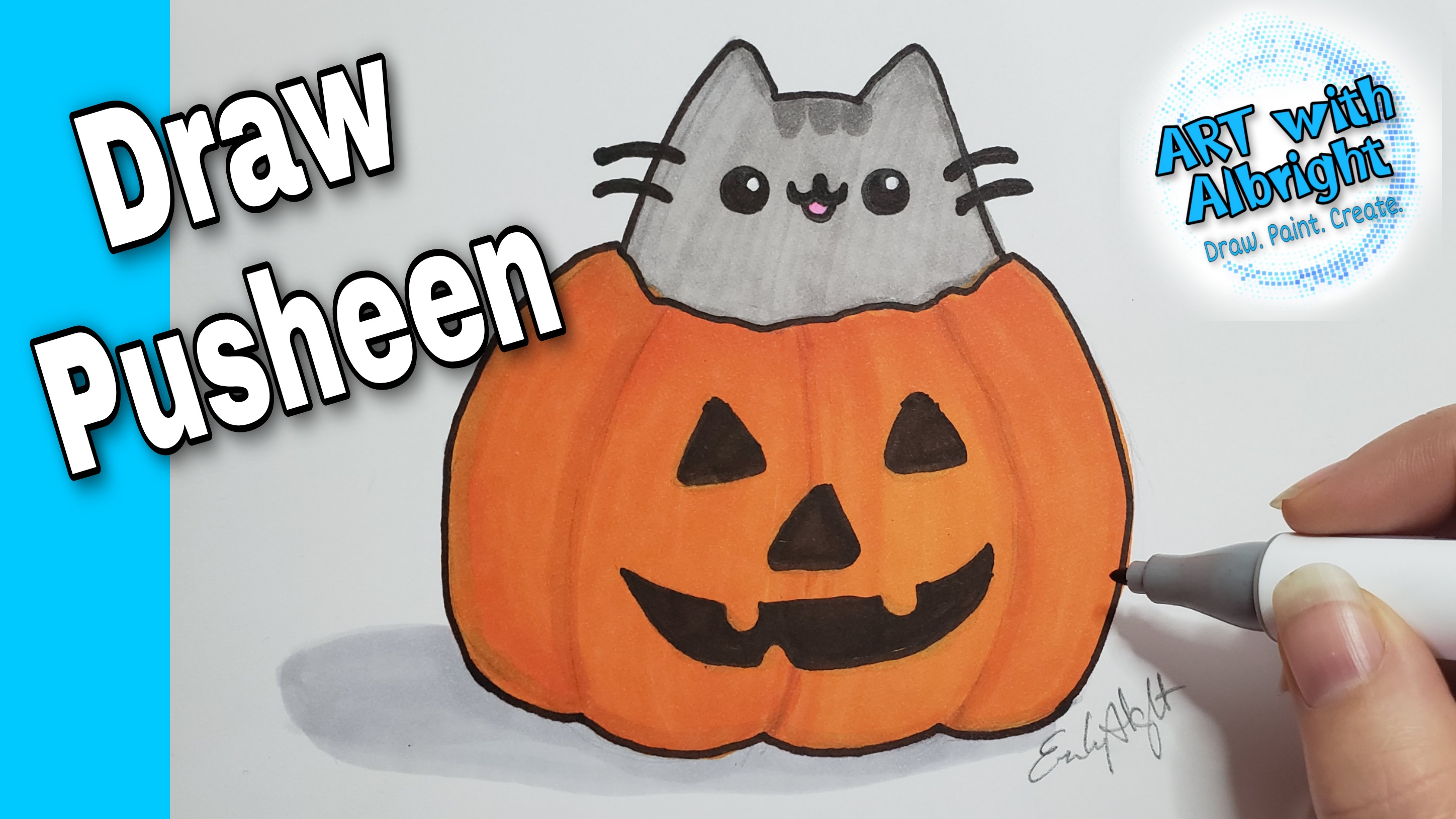Pusheen Pumpkin for Halloween