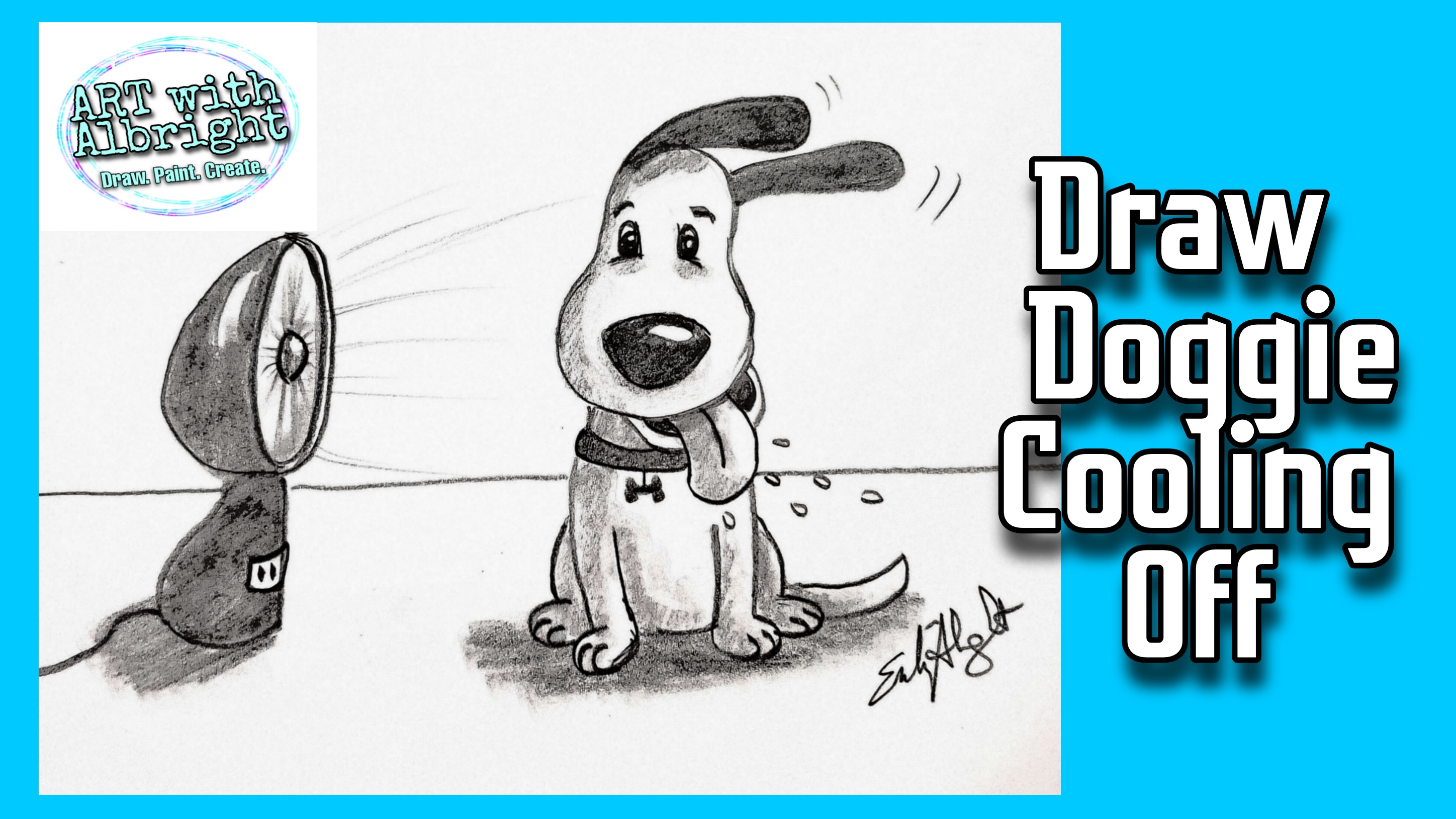 Dog Cooling Off by the Fan