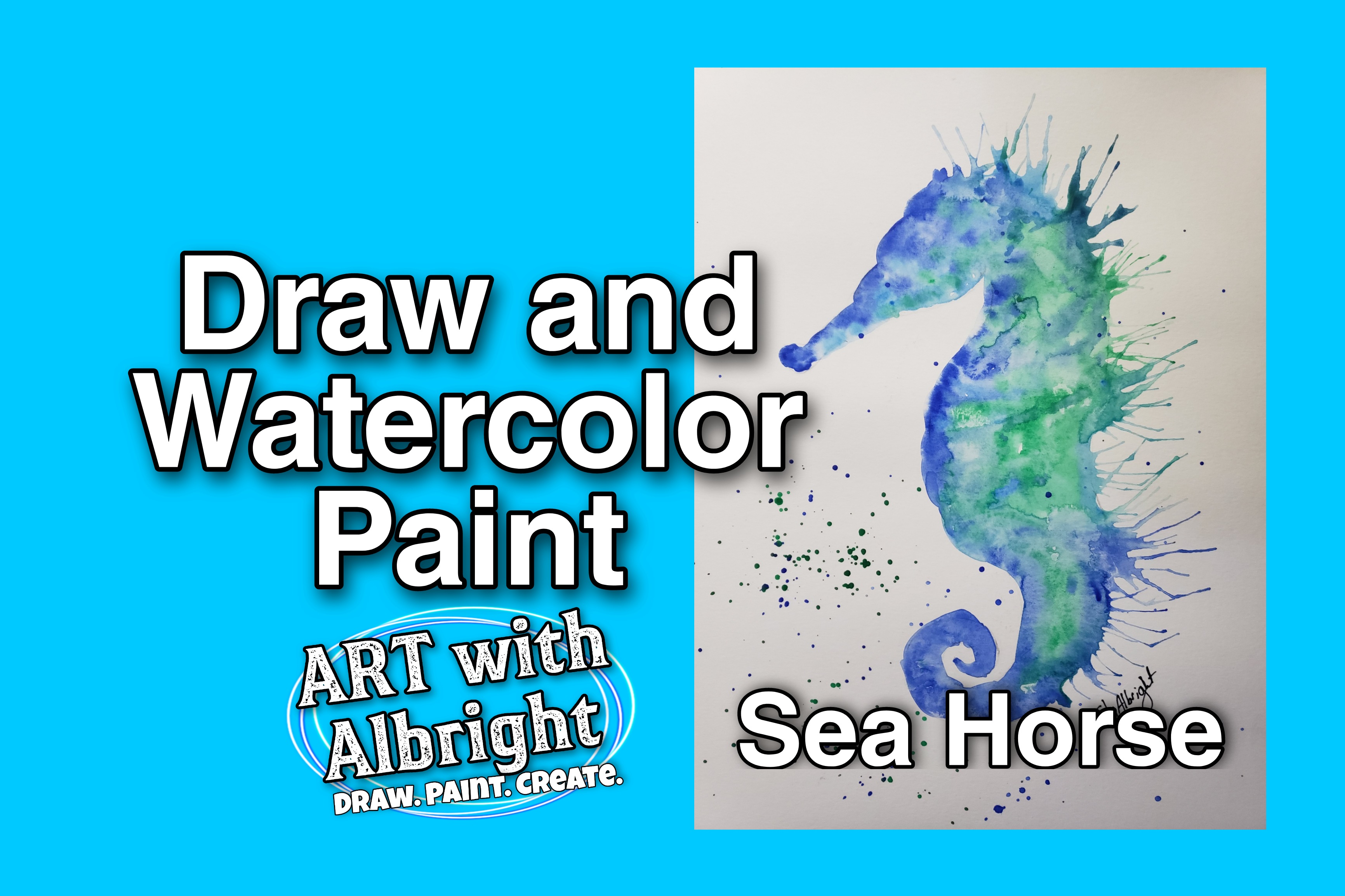 Learn how to Watercolor Paint a Sea Horse