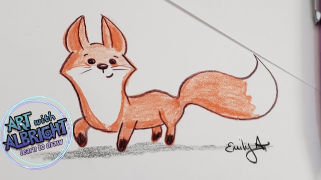 A Fox in colored pencils