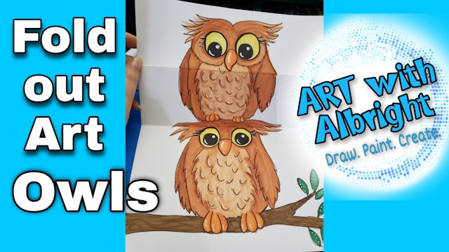 Fold Out Art Owls as Special Guest for Mark Kistler Class