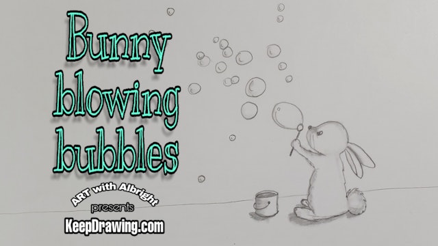 Bunny blowing bubbles