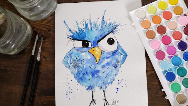 NEW Watercolor Paint Attitude Bird