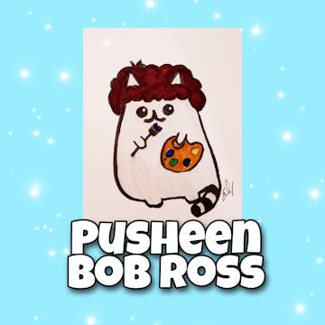 Pusheen Bob Ross
