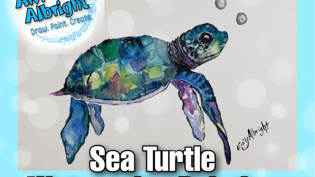 🐢 How Th Draw A Sea Turtle Using Watercolor Brush Pens