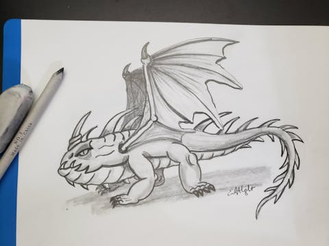 pencil drawings of baby dragons hatching