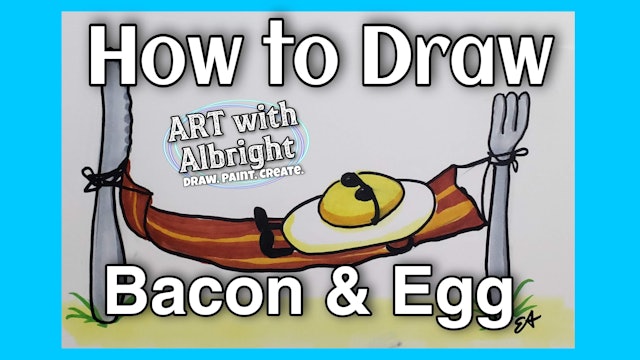 How to Draw an Egg Chilling on a Bacon Hammock