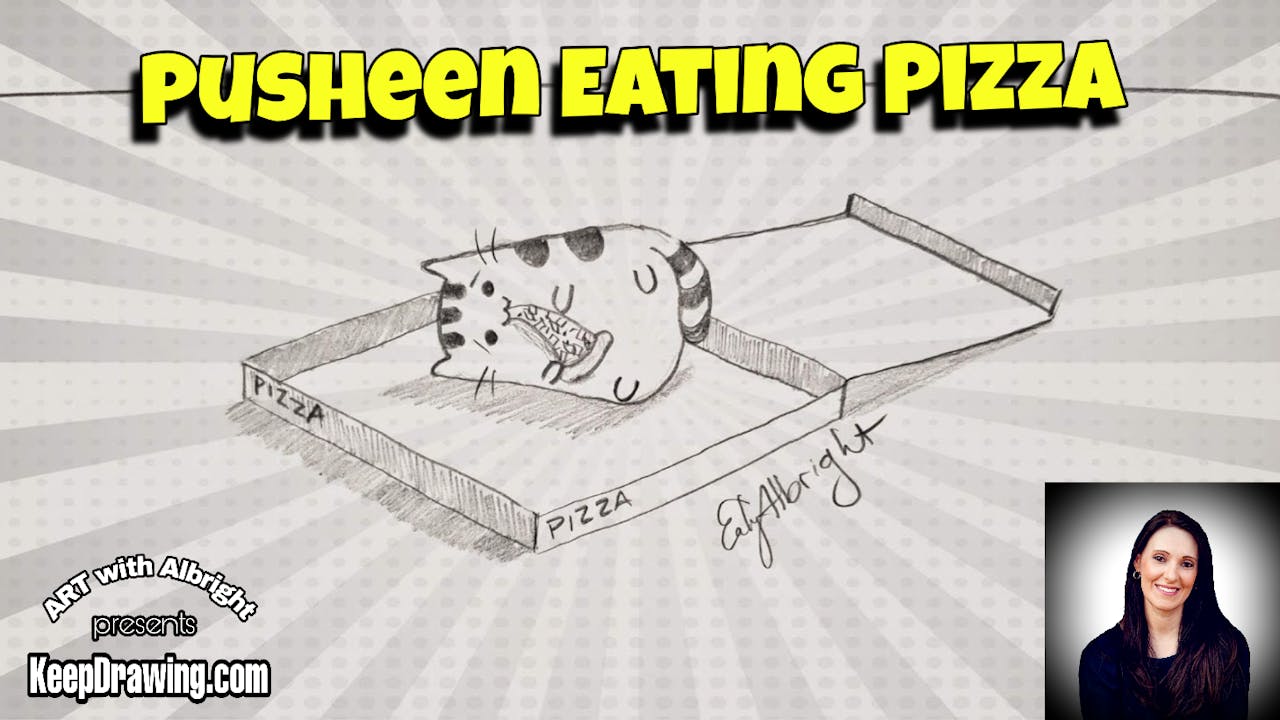 pusheen pizza box