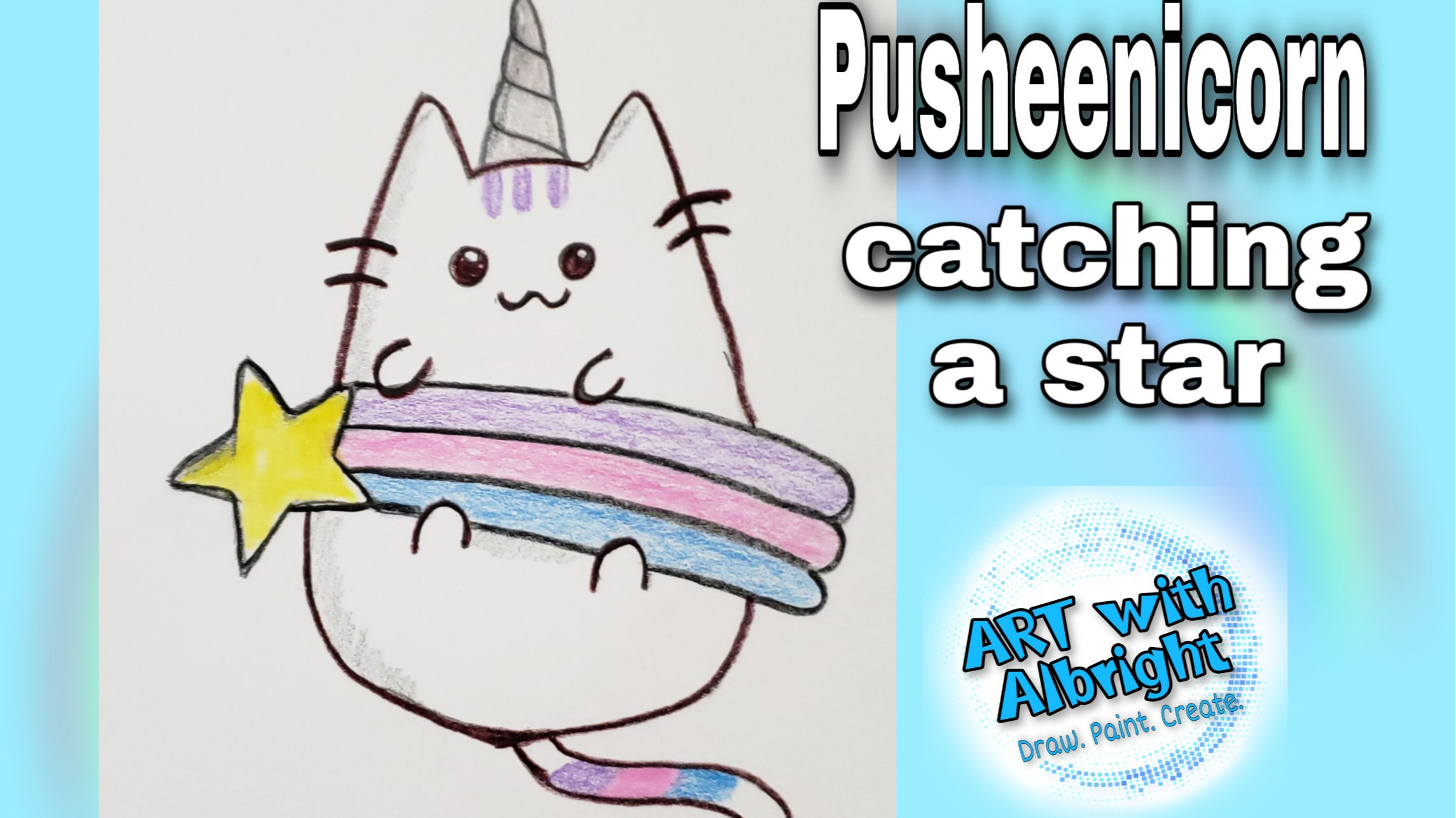 Pusheenicorn catching a star