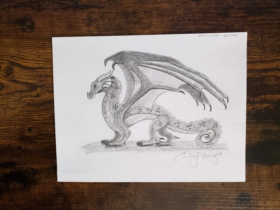 How to Draw RAINWING Wings of Fire Dragon ART with Albright