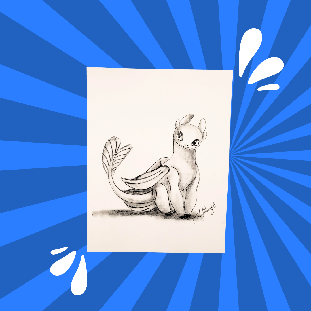 “LIGHT FURY” Sitting How To Train Your Dragon Series ~ Artist Emily Albright 