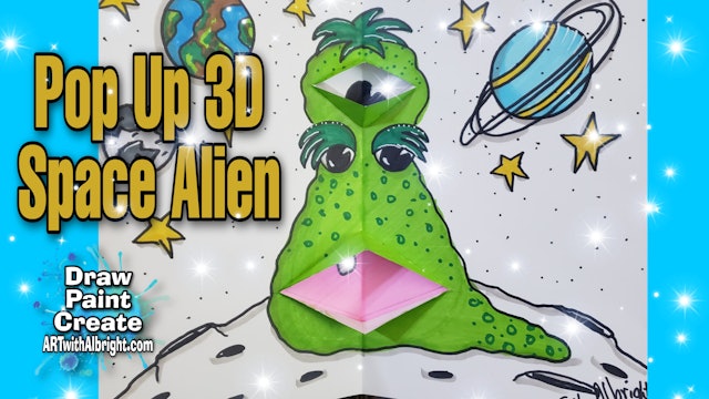 Pop Up 3D Space Alien