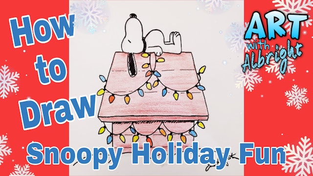 Snoopy adding lights to his Dog House