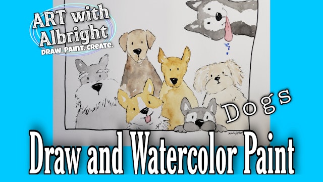 Paint ~ Watercolor Bunch of Dogs