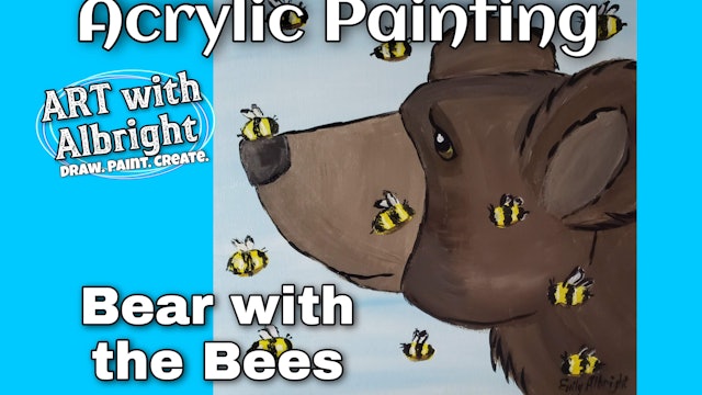 Learn how to Acrylic Paint a Bear with Bees