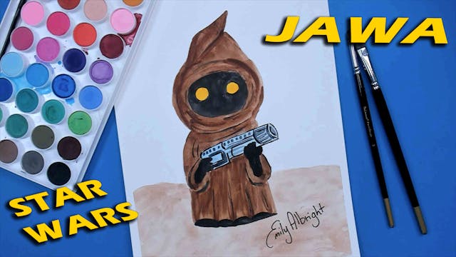 overeenkomst Koken Veilig JAWA Star Wars Series - Watercolor - ART with Albright presents Keep Drawing