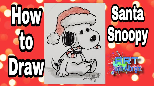 Snoopy  Wearing a Santa's Hat