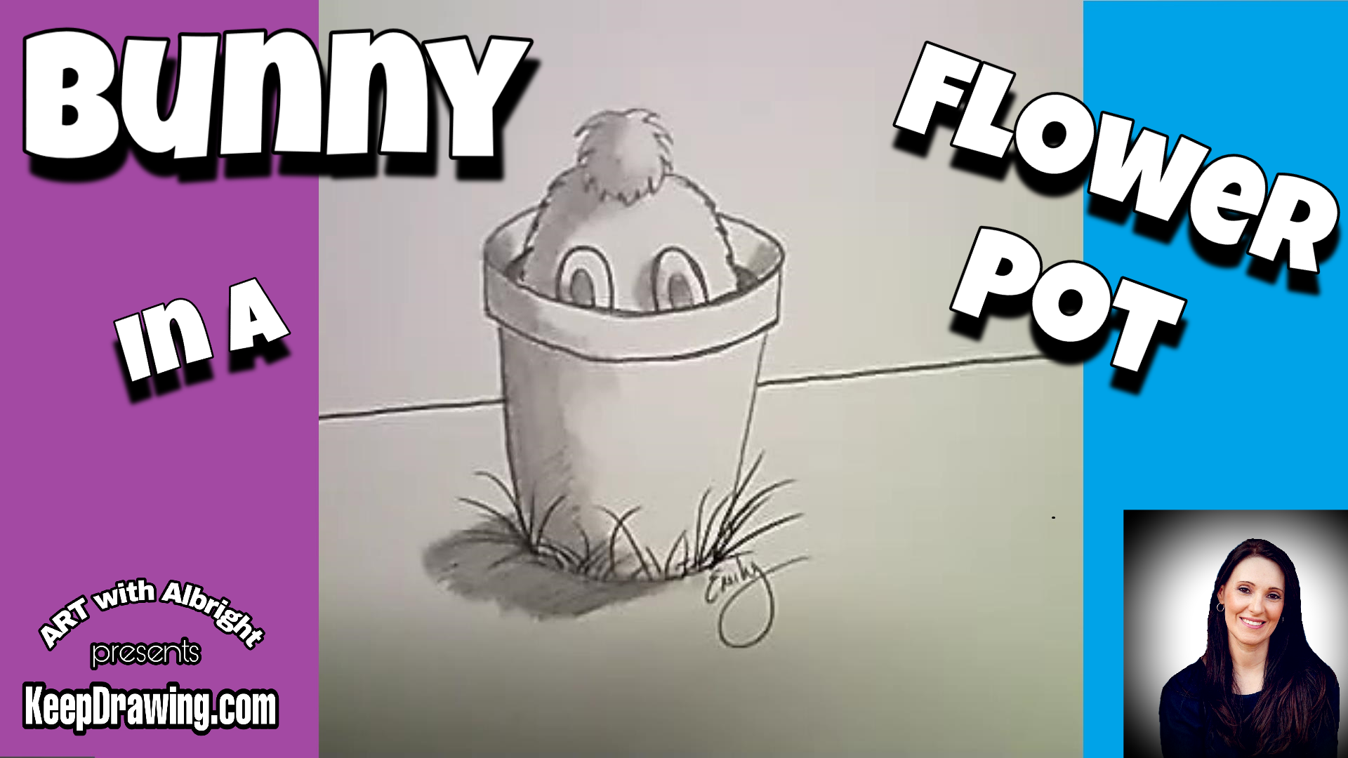 Shy Bunny In A Flower Pot