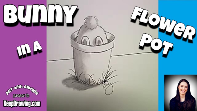Shy Bunny In A Flower Pot