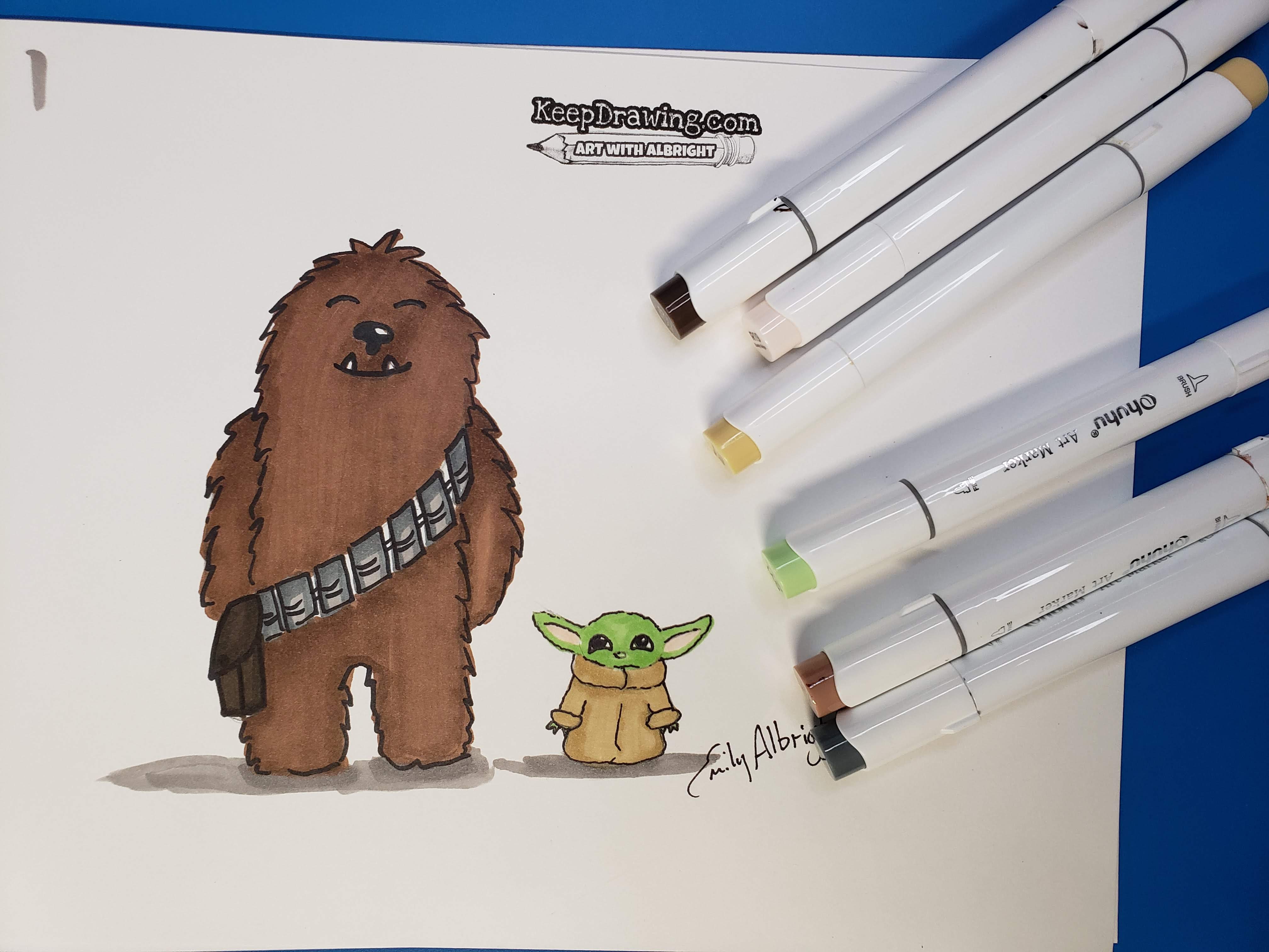 Learn How to Draw Chewbacca & Grogu