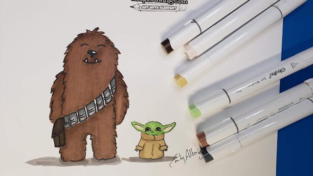 Learn How to Draw Chewbacca & Grogu