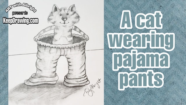 Cat wearing my pajama pants