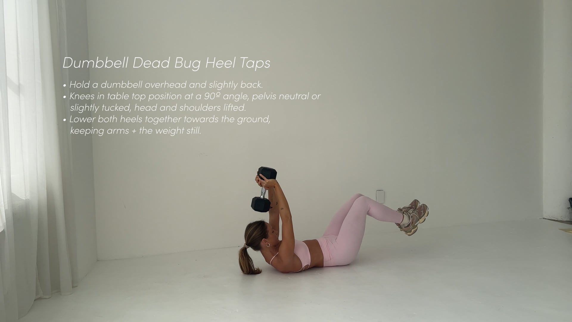 Dumbbell Dead Bug Heel Taps