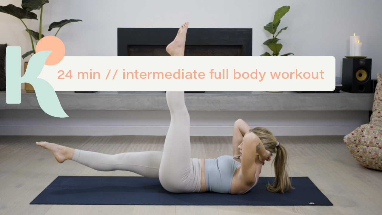24 Minute Full Body Mat Pilates Workout (Intermediate Level) 