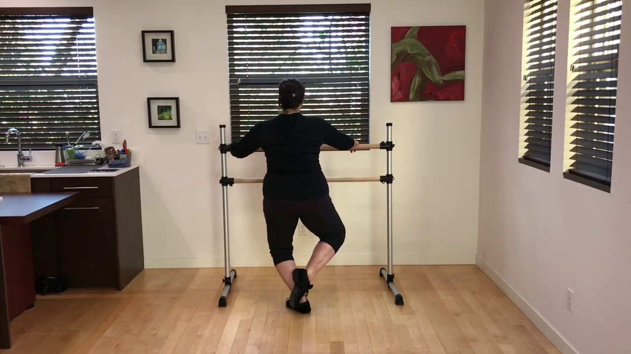 Jeté practice exercise at the barre