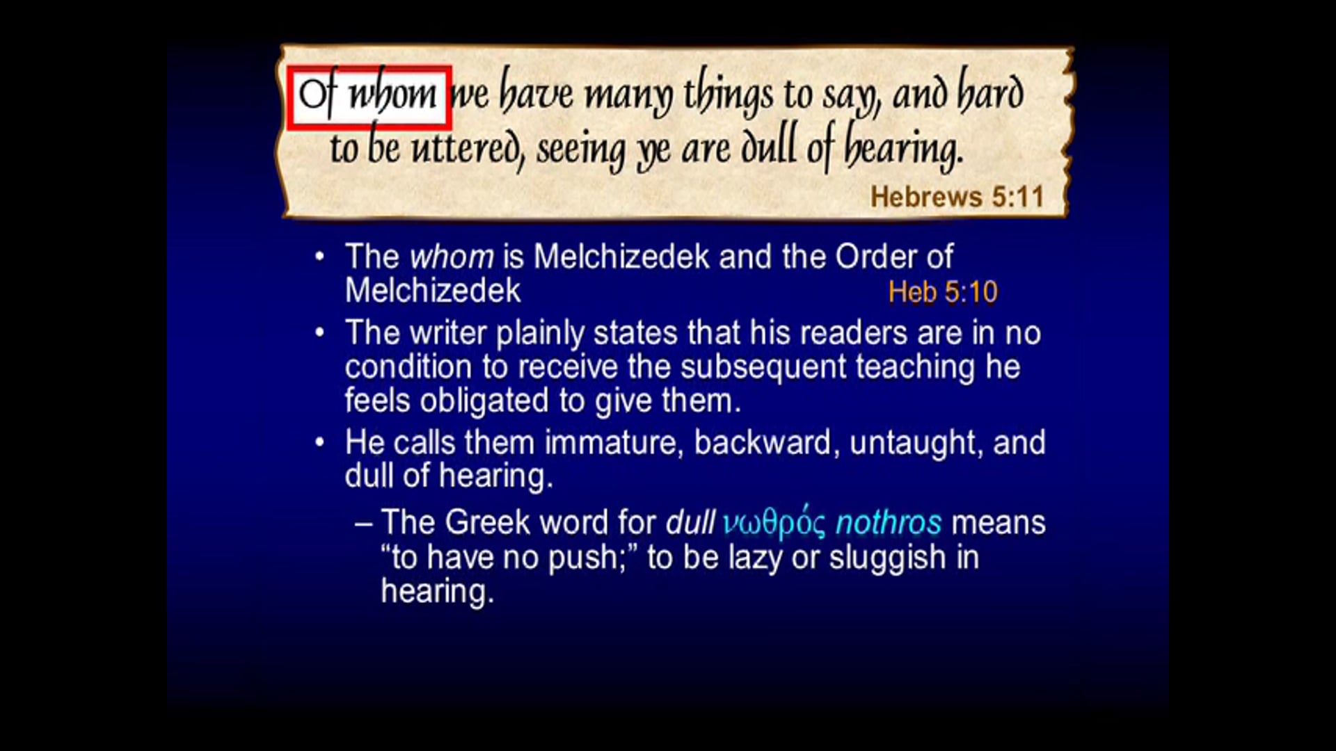 58 - E07 - Hebrews: An Expositional Commentary - Sessions - KHouse TV