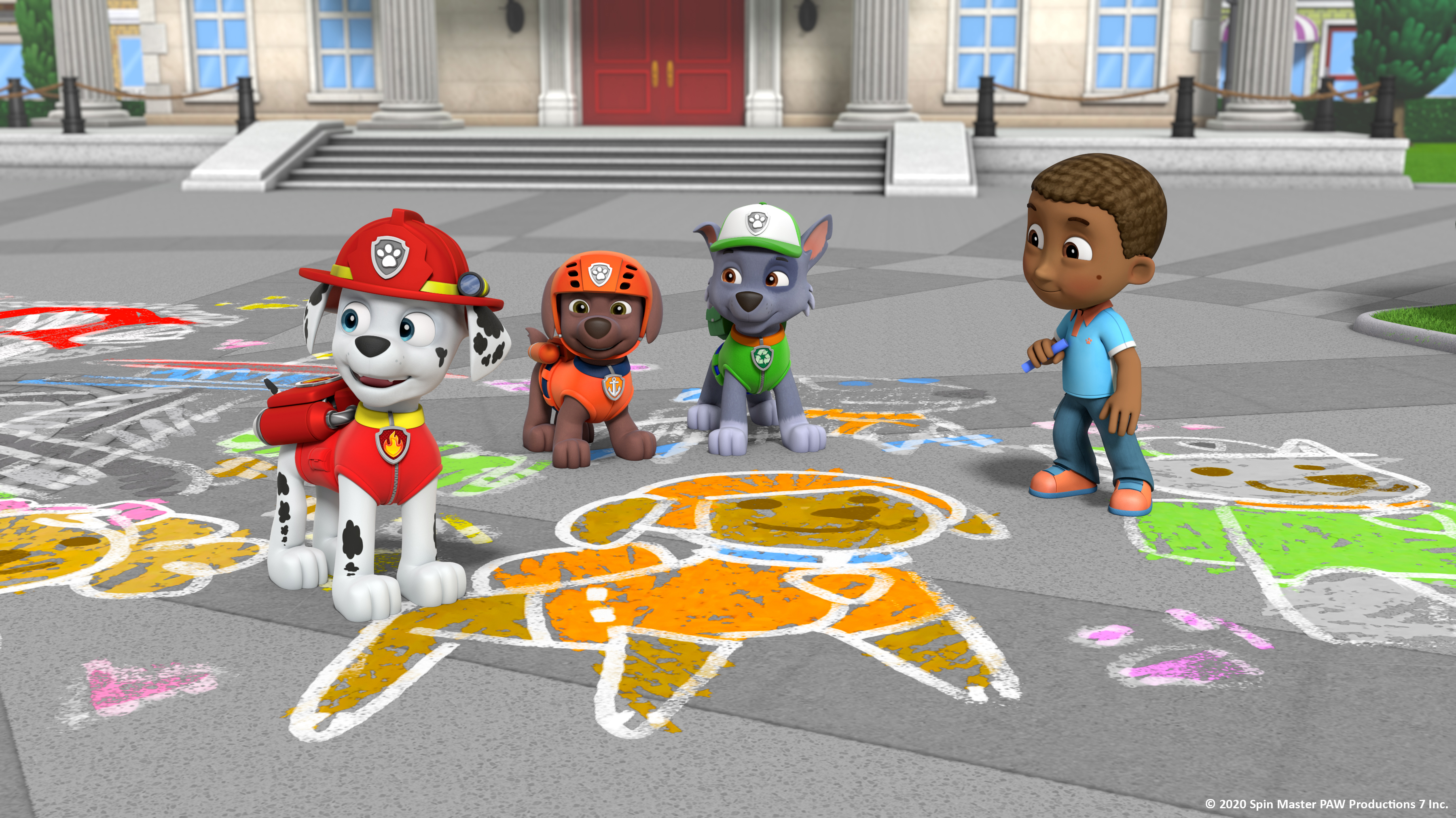 Pups Save the Chalk Art - Hot Potato - Bah Humdinger! - Little Hairy