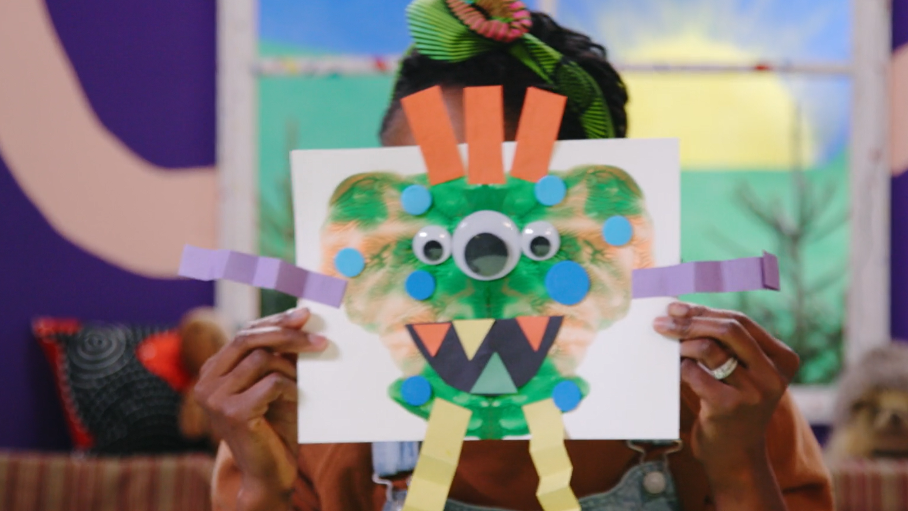 Paint Splat Monster | Stain Glass Window Snowman