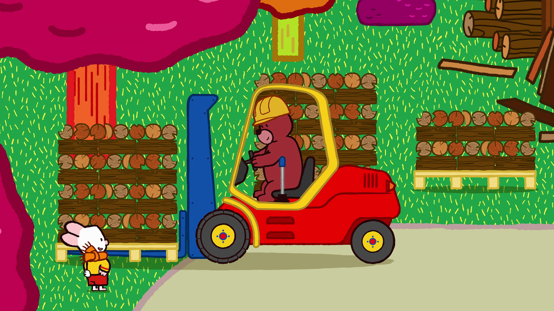 Louie & Yoko Build: a Forklift Truck, a Quad, and a Trampoline