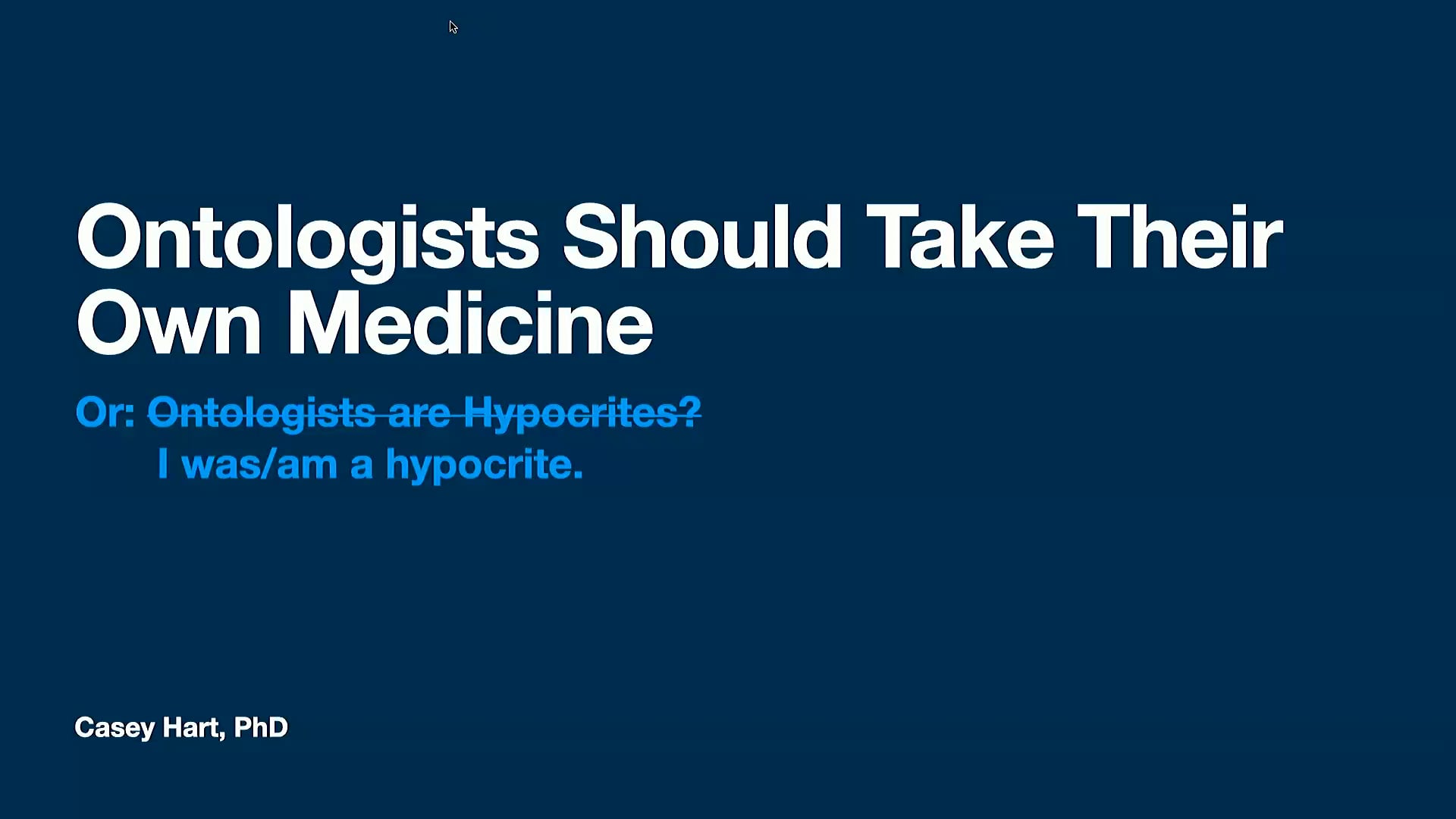 Ontologists Should Take Their Own Medicine