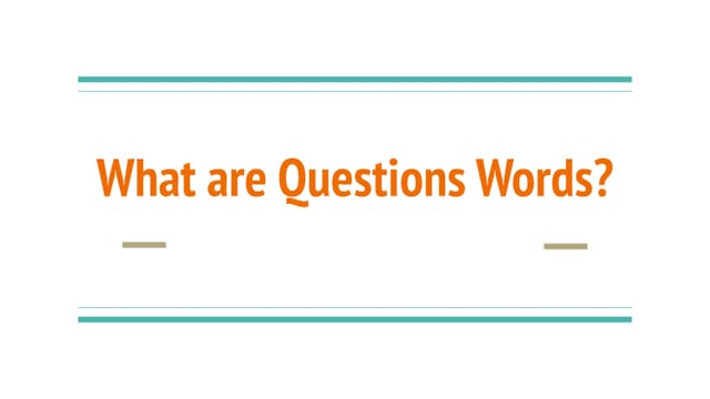 3.Revision of Question Words | Strate...