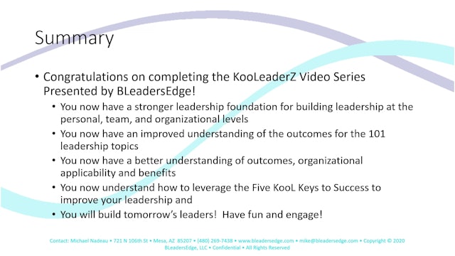 KooLeaderZ Video Series Summary
