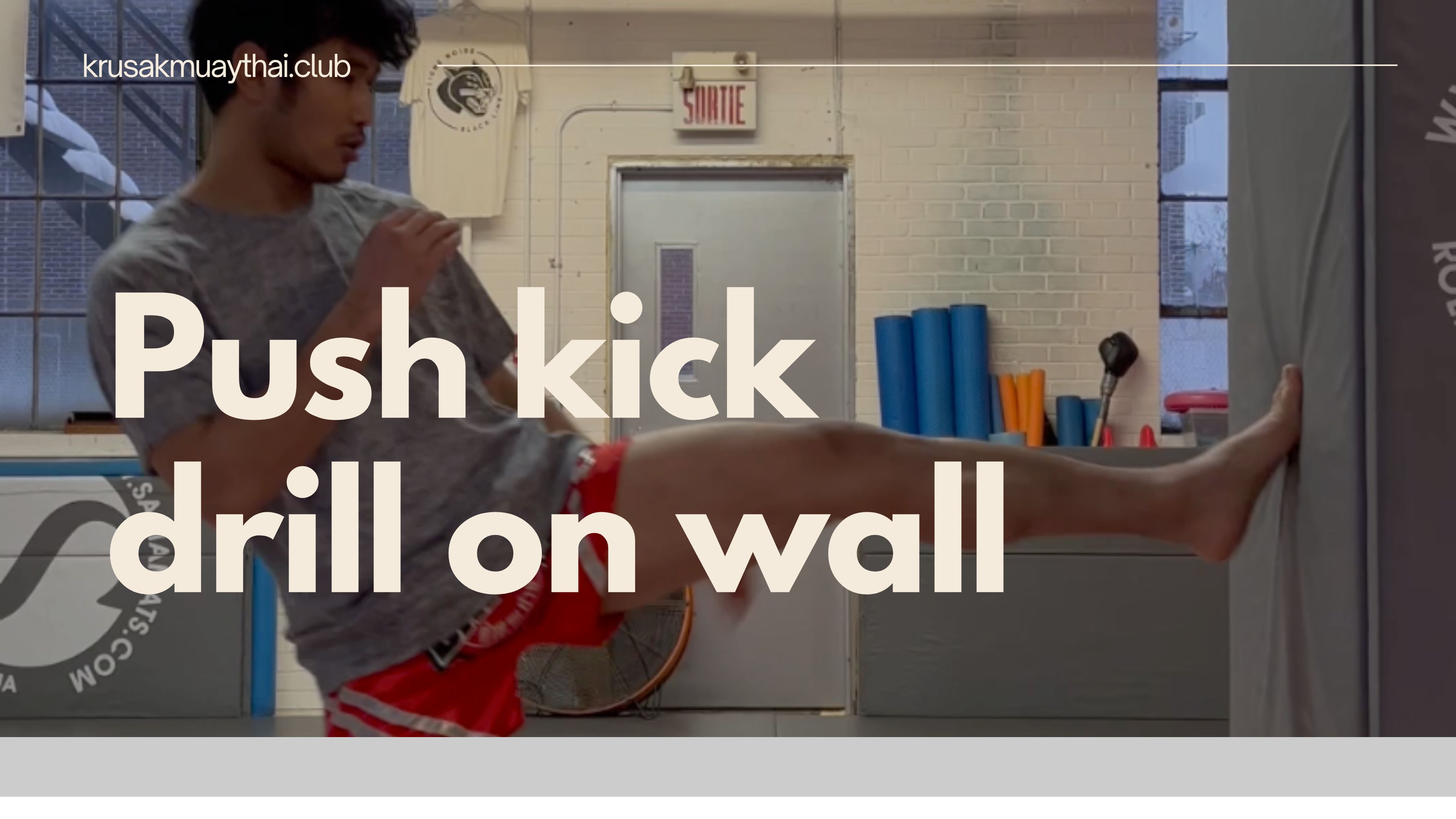Push kick drill on wall